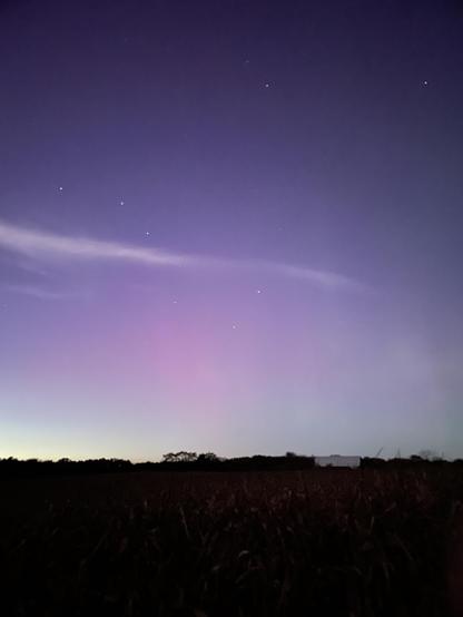 Horizon shot of the night sky with a hint of color